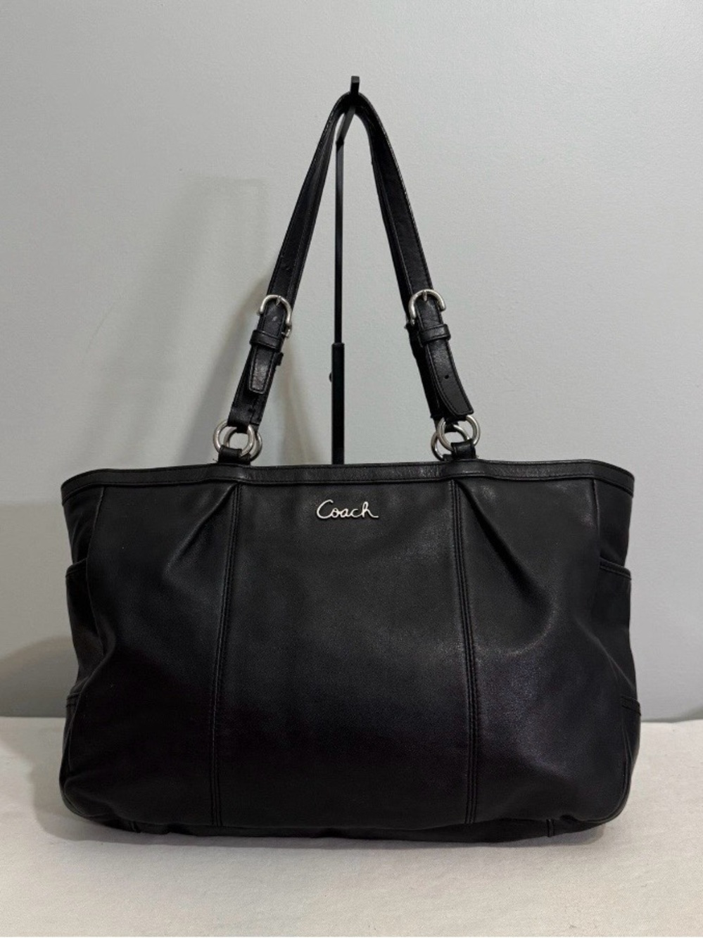 Coach Gallery East West Tote Shoulder Bag Black Leather Y2K Vintage F17722 FAIR